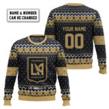 Hooktab Soccer MLS Los Angeles FC Custom Name And Number Ugly Christmas Sweater