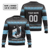 Hooktab Soccer MLS Minnesota United FC Custom Name And Number Ugly Christmas Sweater