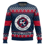 Hooktab Soccer MLS New England Revolution Custom Name And Number Ugly Christmas Sweater