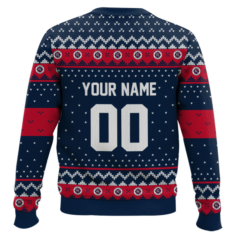 Hooktab Soccer MLS New England Revolution Custom Name And Number Ugly Christmas Sweater Hooktab Soccer MLS New England Revolution Custom Name And Number Ugly Christmas Sweater