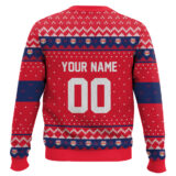 Hooktab Soccer MLS New York Red Bulls Custom Name And Number Ugly Christmas Sweater