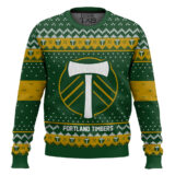 Hooktab Soccer MLS Portland Timbers Custom Name And Number Ugly Christmas Sweater