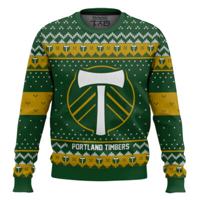 Hooktab Soccer MLS Portland Timbers Custom Name And Number Ugly Christmas Sweater