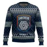 Hooktab Soccer MLS San Diego FC Custom Name And Number Ugly Christmas Sweater