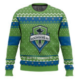 Hooktab Soccer MLS Seattle Sounders FC Custom Name And Number Ugly Christmas Sweater
