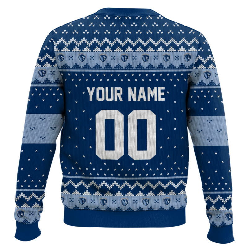 Hooktab Soccer MLS Sporting Kansas City Custom Name And Number Ugly Christmas Sweater Hooktab Soccer MLS Sporting Kansas City Custom Name And Number Ugly Christmas Sweater