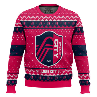 Hooktab Soccer MLS St. Louis City SC Custom Name And Number Ugly Christmas Sweater