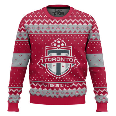 Hooktab Soccer MLS Toronto FC Custom Name And Number Ugly Christmas Sweater