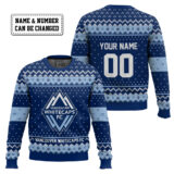 Hooktab Soccer MLS Vancouver Whitecaps FC Custom Name And Number Ugly Christmas Sweater