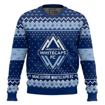 Hooktab Soccer MLS Vancouver Whitecaps FC Custom Name And Number Ugly Christmas Sweater