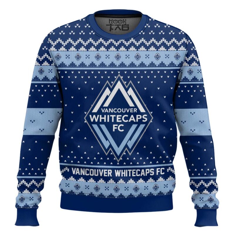 Hooktab Soccer MLS Vancouver Whitecaps FC Custom Name And Number Ugly Christmas Sweater