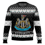 Hooktab Soccer Newcastle United F.C. Custom Name And Number Ugly Christmas Sweater