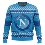 Hooktab Soccer SSC Napoli Custom Name And Number Ugly Christmas Sweater