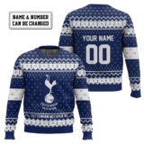 Hooktab Soccer Tottenham Hotspur FC Custom Name And Number Ugly Christmas Sweater