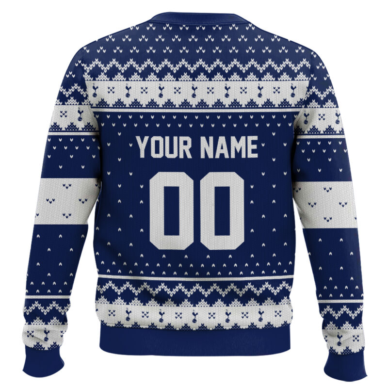 Hooktab Soccer Tottenham Hotspur FC Custom Name And Number Ugly Christmas Sweater Hooktab Soccer Tottenham Hotspur FC Custom Name And Number Ugly Christmas Sweater