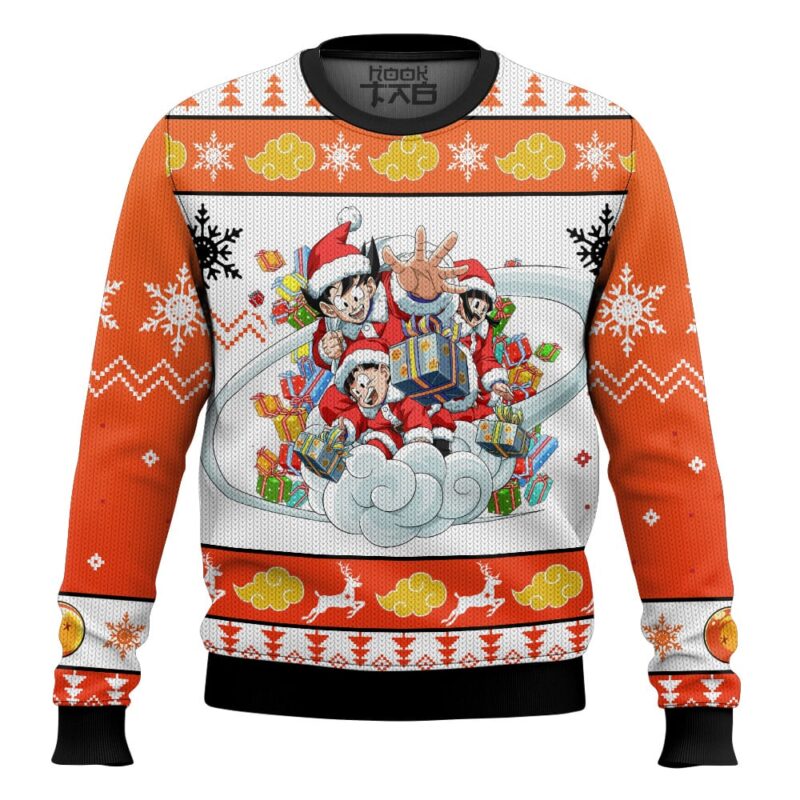 Hooktab Son Family Santa Dragon Ball Ugly Christmas Sweater