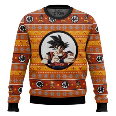 Hooktab Son Goku Dragon Ball Z Ugly Christmas Sweater