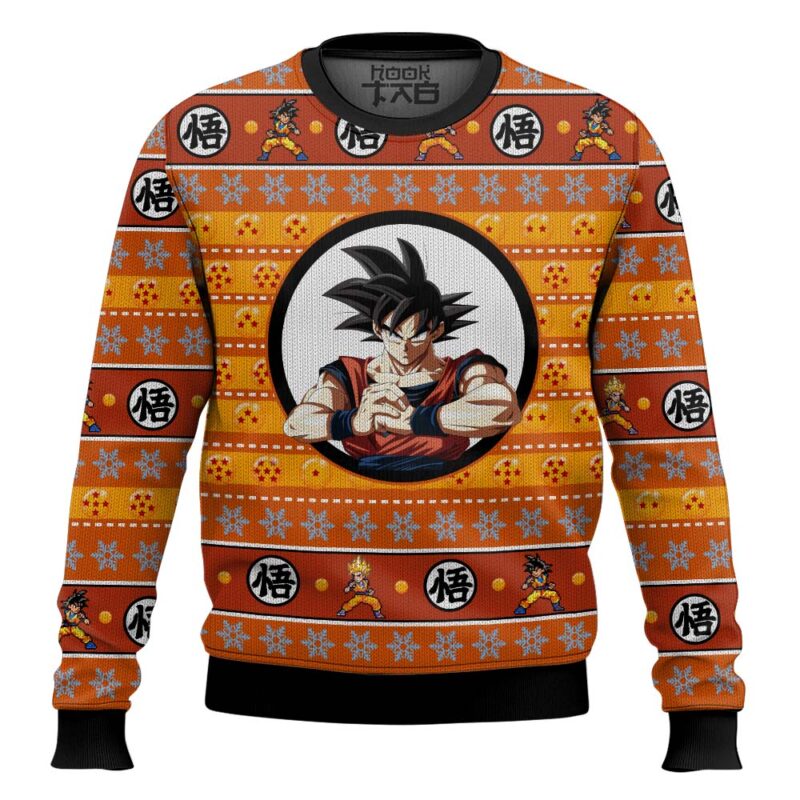 Hooktab Son Goku Dragon Ball Z Ugly Christmas Sweater