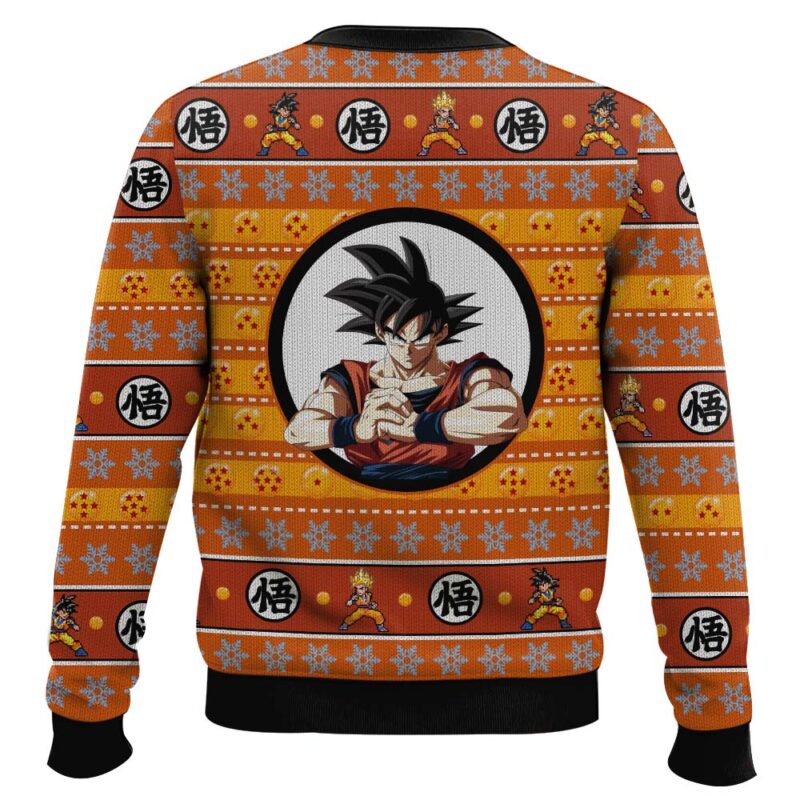Hooktab Son Goku Dragon Ball Z Ugly Christmas Sweater Hooktab Son Goku Dragon Ball Z Ugly Christmas Sweater