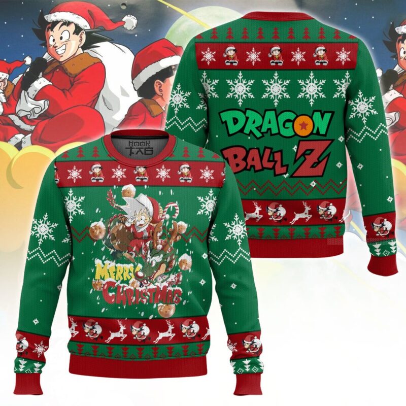 Hooktab Son Goku Merry Christmas Dragon Ball Ugly Christmas Sweater Hooktab Son Goku Merry Christmas Dragon Ball Ugly Christmas Sweater