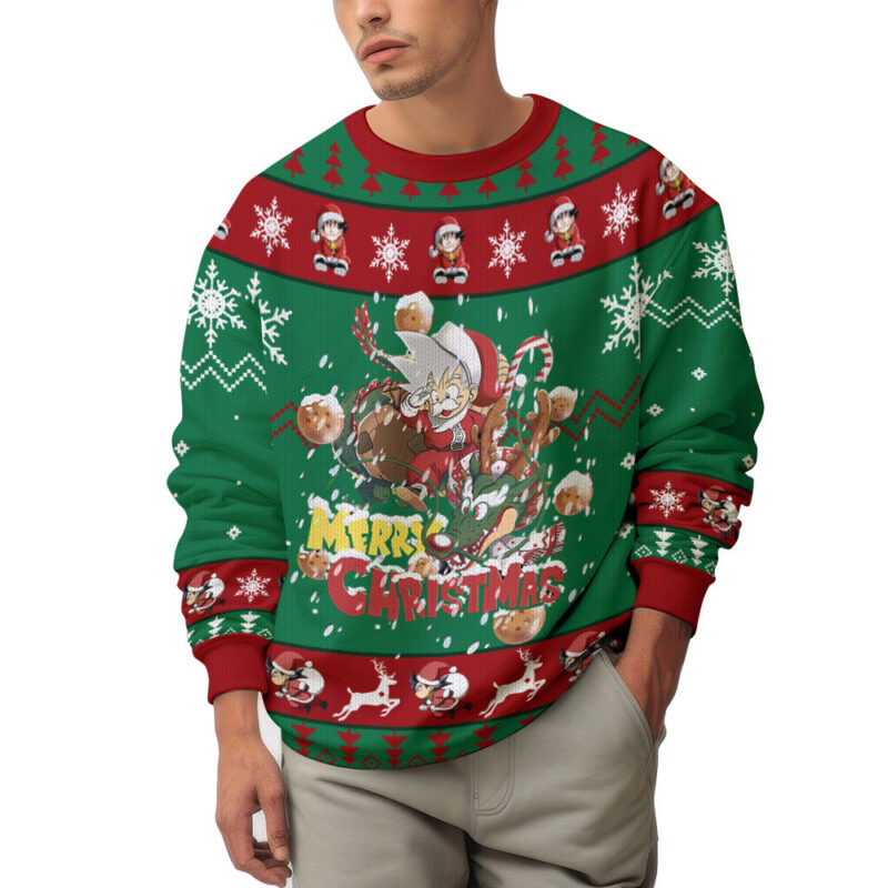 Hooktab Son Goku Merry Christmas Dragon Ball Ugly Christmas Sweater Hooktab Son Goku Merry Christmas Dragon Ball Ugly Christmas Sweater
