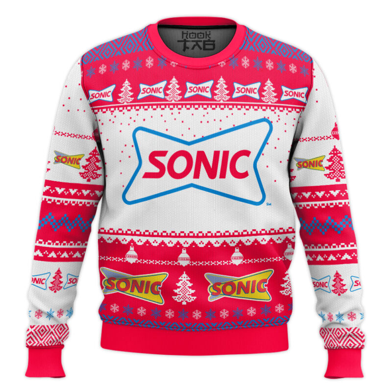 Hooktab Sonic Drive-In Ugly Christmas Sweater
