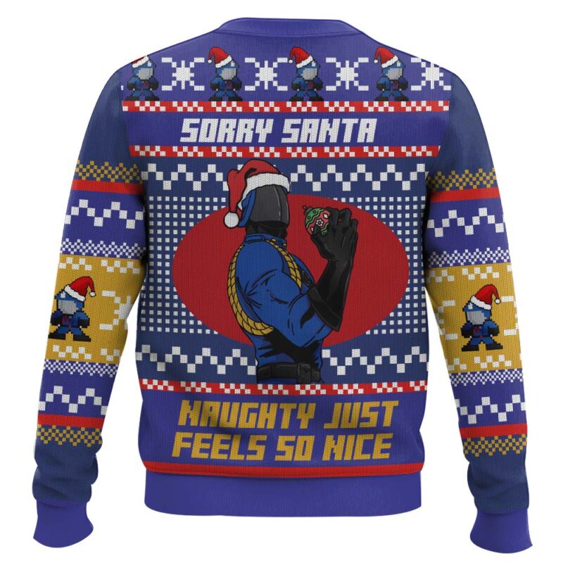 Hooktab Sorry Santa Cobra Commander GI Joe Ugly Christmas Sweater Hooktab Sorry Santa Cobra Commander GI Joe Ugly Christmas Sweater