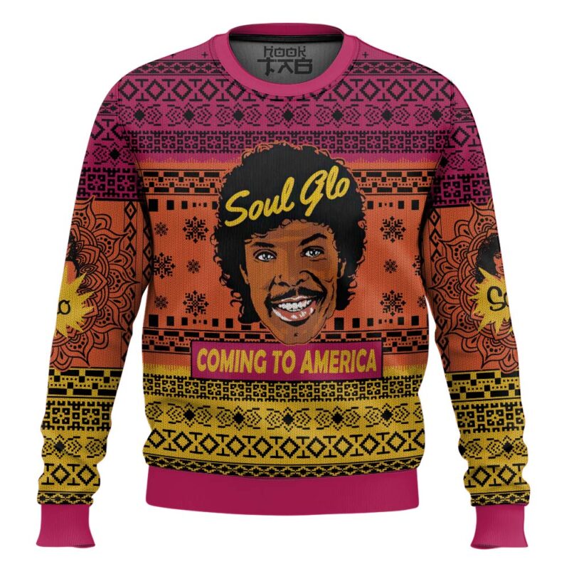 Hooktab Soul Glo Coming To America Ugly Christmas Sweater