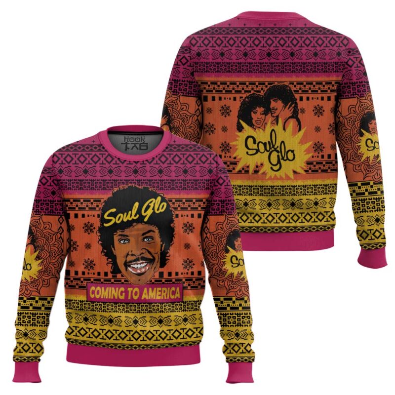 Hooktab Soul Glo Coming To America Ugly Christmas Sweater Hooktab Soul Glo Coming To America Ugly Christmas Sweater
