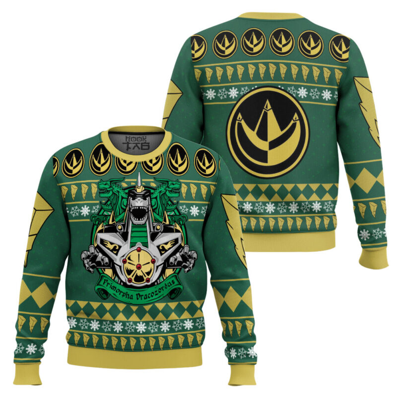 Hooktab Soul of Chogokin Dragonzord Power Rangers Ugly Christmas Sweater Hooktab Soul of Chogokin Dragonzord Power Rangers Ugly Christmas Sweater