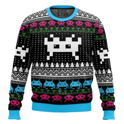 Hooktab Space Invaders 1978 Ugly Christmas Sweater