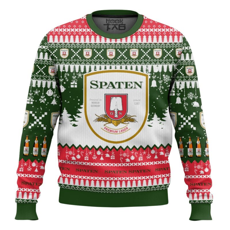 Hooktab Spaten German Beer Ugly Christmas Sweater