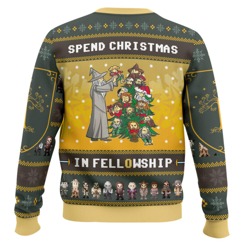 Hooktab Spend Christmas In Fellowship The Lord Of The Rings Ugly Christmas Sweater Hooktab Spend Christmas In Fellowship The Lord Of The Rings Ugly Christmas Sweater