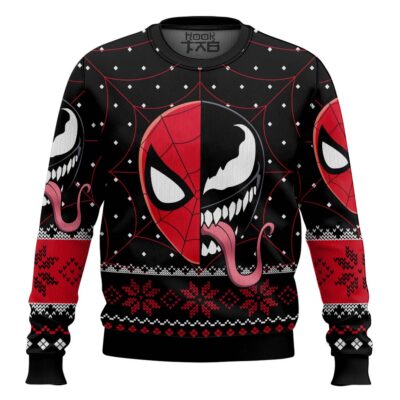 Hooktab Spider-man X Venom Marvel Ugly Christmas Sweater