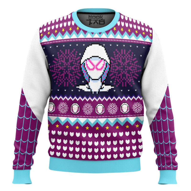 Hooktab Spider Woman Gwen Stacy Spiderverse Ugly Christmas Sweater