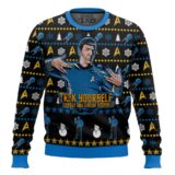 Hooktab Spock Trek Yourself Before You Wreck Yourself Sar Trek Ugly Christmas Sweater