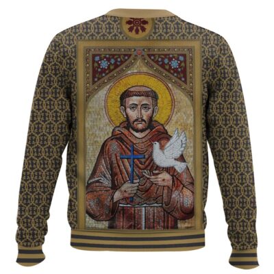 Hooktab St Francis Of Assisi Ugly Christmas Sweater