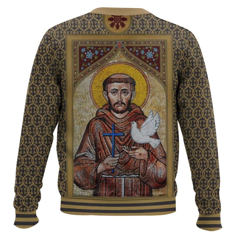 Hooktab St Francis Of Assisi Ugly Christmas Sweater Hooktab St Francis Of Assisi Ugly Christmas Sweater