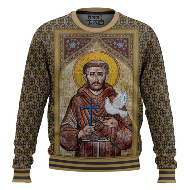Hooktab St Francis Of Assisi Ugly Christmas Sweater