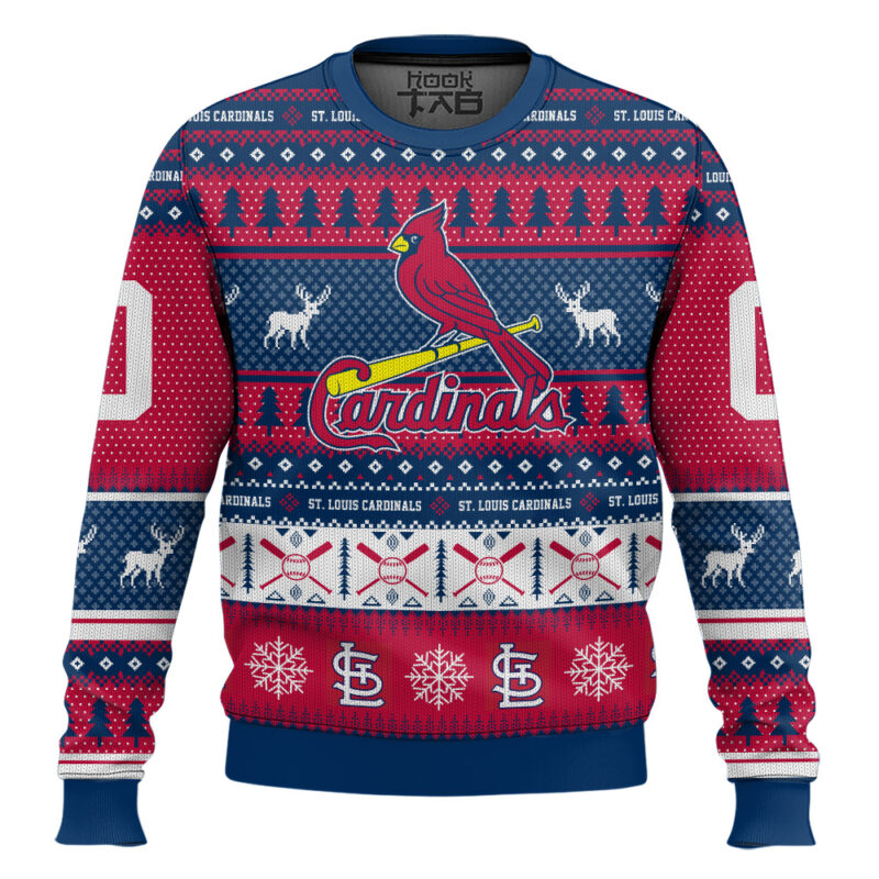 Hooktab St. Louis Cardinals - Custom Name And Number Ugly Sweater