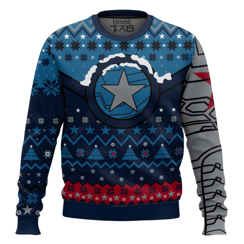 Hooktab Star Of Bucky Winter Winter Soldier Ugly Christmas Sweater