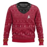 Hooktab Star Trek 1966 Red Ugly Christmas Sweater
