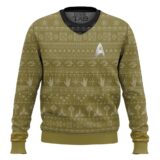 Hooktab Star Trek 1966 Yellow Ugly Christmas Sweater