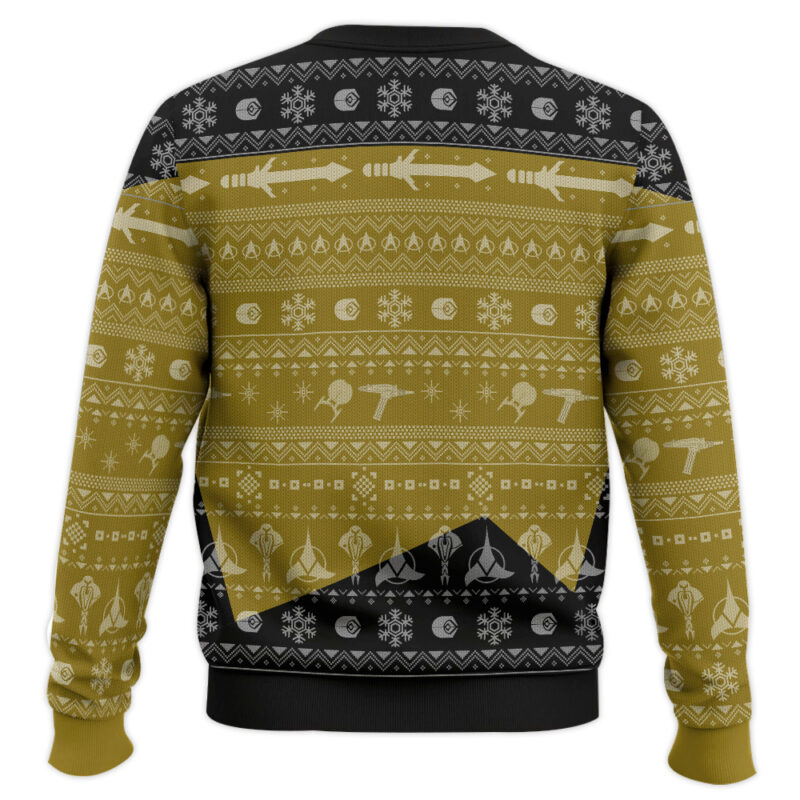 Hooktab Star Trek 1987 Yellow - Custom Name Ugly Christmas Sweater Hooktab Star Trek 1987 Yellow - Custom Name Ugly Christmas Sweater