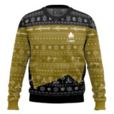 Hooktab Star Trek 1987 Yellow - Custom Name Ugly Christmas Sweater