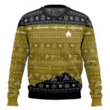 Hooktab Star Trek 1987 Yellow Ugly Christmas Sweater