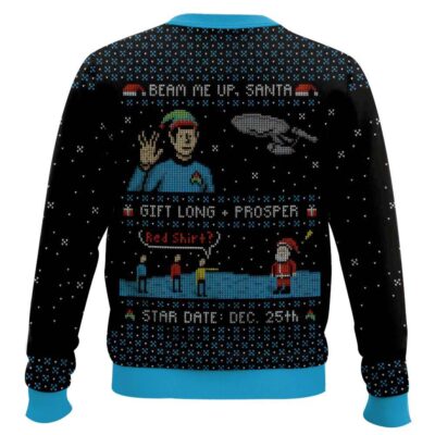 Hooktab Star Trek Beam Up Santa Ugly Christmas Sweater