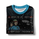 Hooktab Star Trek Beam Up Santa Ugly Christmas Sweater