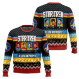 Hooktab Star Trek Live Long And Prosper Ugly Christmas Sweater