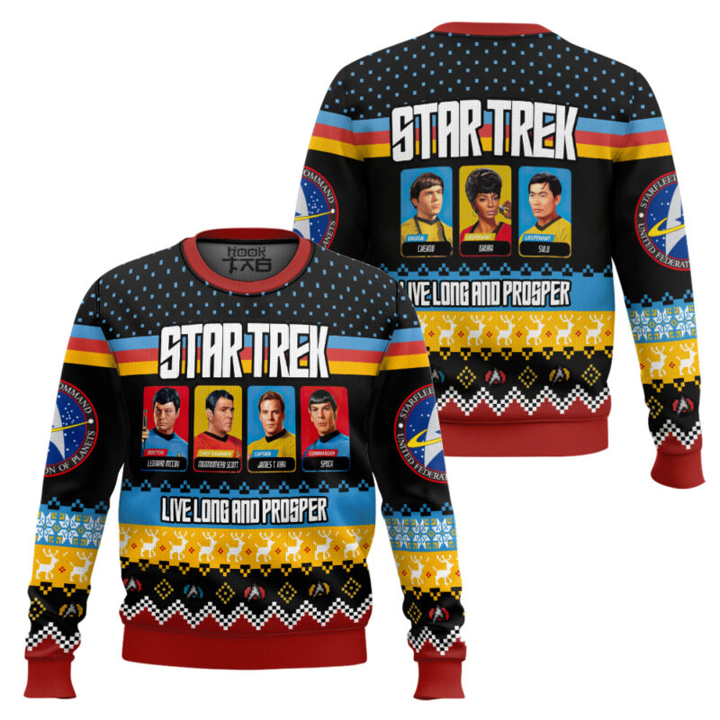 Hooktab Star Trek Live Long And Prosper Ugly Christmas Sweater Hooktab Star Trek Live Long And Prosper Ugly Christmas Sweater